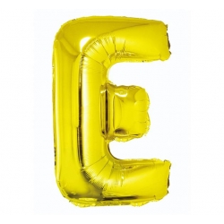 Balon foliowy złoty litera E (85 cm)